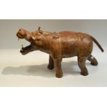 A leather model of a hippopotamus,