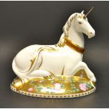 A Royal Crown Derby paperweight, Mythical Unicorn, exclusive to Goviers of Sidmouth, 635/1750,