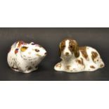 A Royal Crown Derby guild exclusive paperweight,Scruff,boxed; another, Bank vole,boxed,