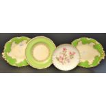 Derby Porcelain - a Crown Derby Porcelain Company fluted circular plate, printed marks, c.