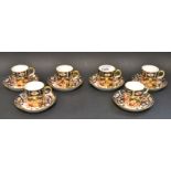 A set of six Royal Crown Derby 2451 Traditional Imari demitasse cups and saucers