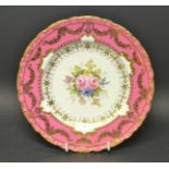 A Royal Crown Derby shaped circular plate, painted by Cuthbert Gresley,