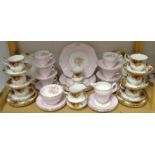 A Royal Albert Old Country Roses tea set for six; a Harleigh tea service,