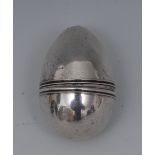 Nutmeg Graters - a George III silver egg shaped nutmeg grater,