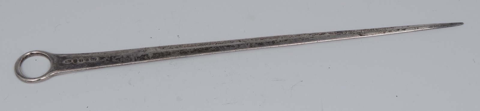 A George III silver meat skewer, Richard Crossley,