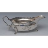 A George II Scottish silver sauce boat,