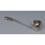 Georg Jensen - a Blossom or Magnolie pattern toddy ladle, the deep, lipped bowl lightly planished,