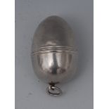 Nutmeg Graters - a George III silver egg shaped nutmeg grater,