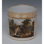 A Derby Named View Porter mug, Pyles Mill, within gilt rectangular cartouche,