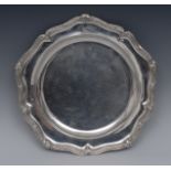 Judaica - an early Victorian silver shaped circular dinner plate,
