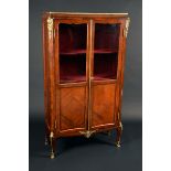 A French Louis XV Revival gilt metal mounted kingwood vitrine side cabinet,