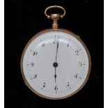 A gentleman's repeating open face pocket watch, with musical movement,