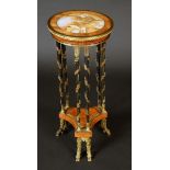 A 19th century French parcel gilt, patinated bronze and satinwood gueridon, by Alix a Paris,