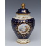A late 19th/early 20th century Coalport Named View ovoid pot pourri vase , painted by E O Ball,