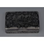 A 19th century Russian silver and niello rounded rectangular snuff box,