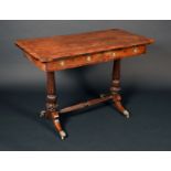 A George IV rosewood rounded rectangular library table, of small proportions,