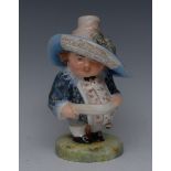 A Royal Crown Derby Mansion House Dwarf, richly attired in 17th century cavalier costume, standing,