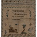 A George IV needlework sampler, Priscilla Salt's Work Uttoxeter, Aged 13, June 17[th] 1829,