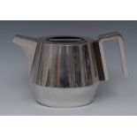 Modern Design - an Elizabeth II silver and rosewood teapot, designed by Hector Miller,