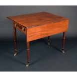 A 19th century mahogany Pembroke table, single drawer to frieze,