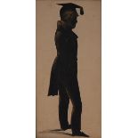 English School (19th century), School Master, full-length, silhouette,