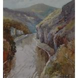 Micheal Crawley (contemporary) Cressbrook Dale, Derbyshire signed, watercolour,