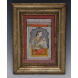 Indian School (19th century) Lady of the Court, within a niche watercolour,