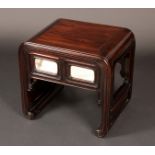 A Chinese rosewood low occasional table,