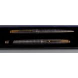 A Parker sterling silver fountain pen and ball point pen set,