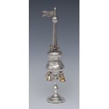 Judaica - a George V silver spice tower, of typical form, 26.