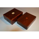 A 19th century French kingwood crossbanded amboyna rounded rectangular pocket watch box,