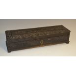 A 19th century Anglo-Indian ebony scribe's box,