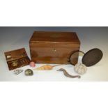 A 19th century French walnut naturalist's specimen box,