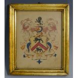 A 19th century watercolour armorial, the arms of Cook, 15.5cm x 12.
