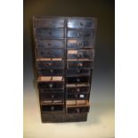 A late 19th century ebonised watchmakers chest, of 24 drawers, c.