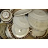 Ceramics - a Staffordshire 'Oxford ' pattern part dinner service;