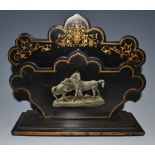 A Victorian papier mache letter rack, c.