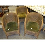 Three Lloyd Loom chairs