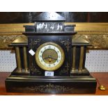 A Victorian slate mantel clock, c.1880.