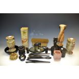 Boxes and Objects - a composed ebony dressing table set,