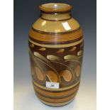 A Denby ribbed ovoid vase, c.1970.