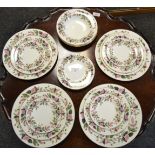 A Wedgwood Hathaway Rose part dinner service including plates,