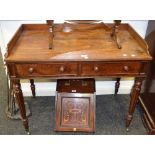 A mid 19th century side table, the frieze fitted with two drawers, tapering legs, c.