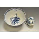 A Worcester blue and white Pine-cone pattern bowl,