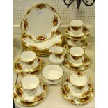 A Royal Albert Old Country Roses part-tea & dinner service, comprising of a bread and butter plate,