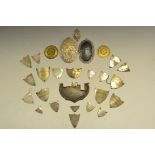 An assortment of cup shield plaques ,