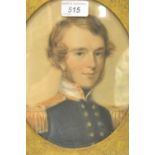 English School (19th century) Portrait of a Military Officer pastel and coloured chalk, oval,