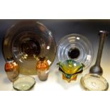 Coloured Glassware - a clear glass,