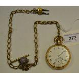 An open pocket watch, Roman numerals,
