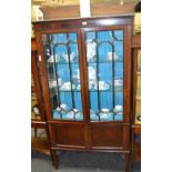 An early 20th century mahogany astragal glazed display cabinet pierced frets c.